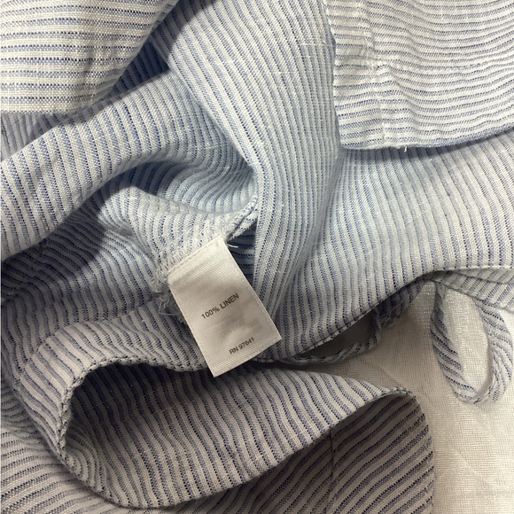 J. Jill large Blue Striped Linen Shirt - Picture 9 of 11
